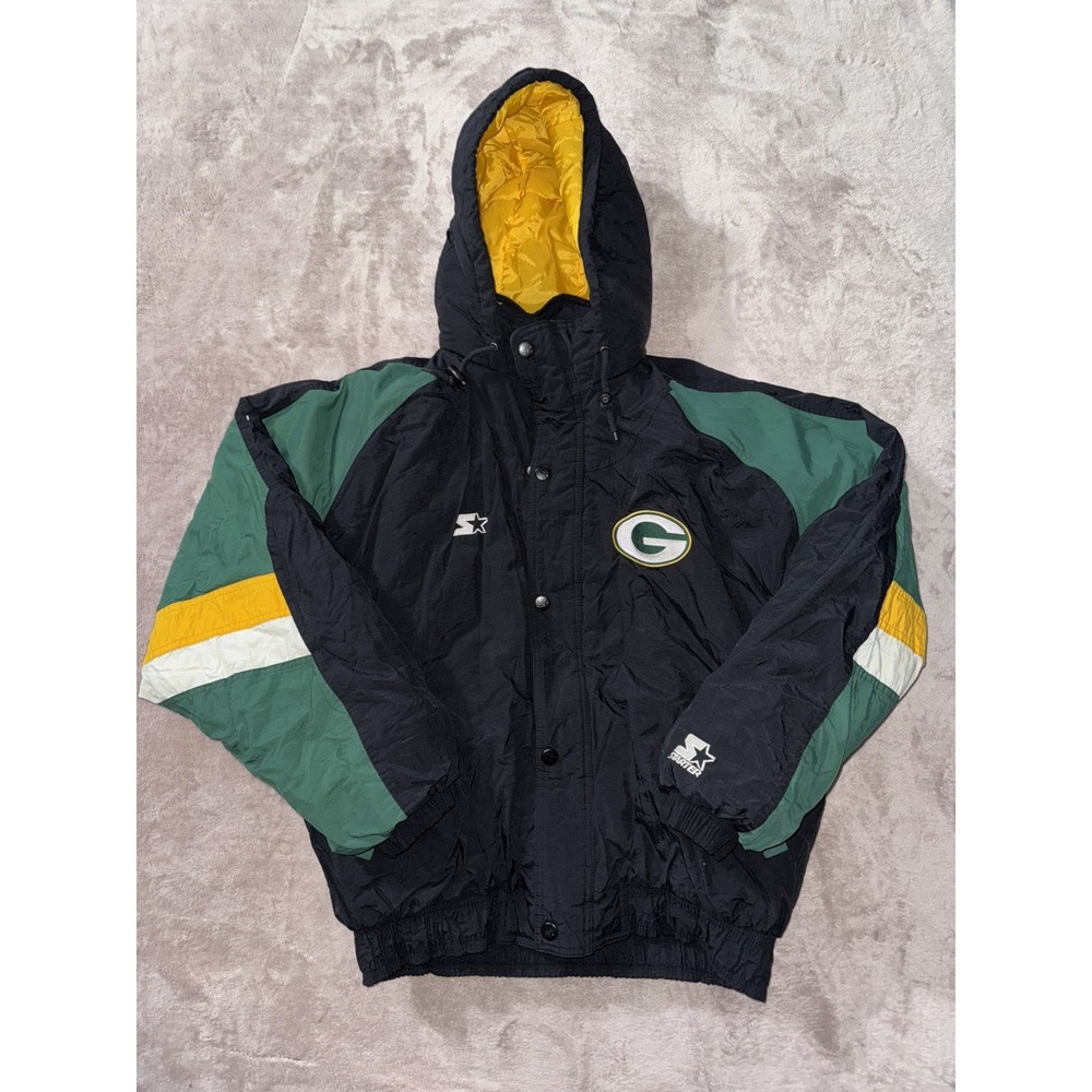 Vintage Green Bay Packers Jacket NFL Football Reebok 90s Pockets Size Large